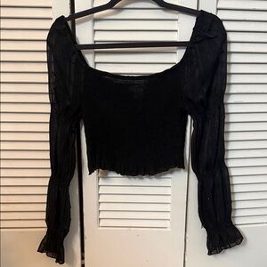 URBAN Romantics Black Sheer Blouse